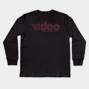 1980s video magazine, retro home video logo Kids Long Sleeve T-Shirt